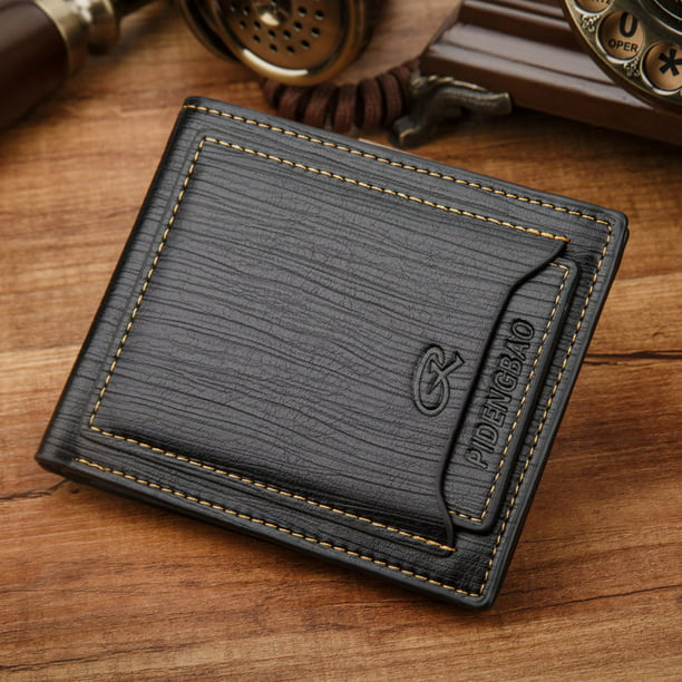 Vintage Men's PU Leather Credit Card Holder ID RFID Blocking Bifold Wallet Purse